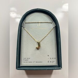 A New Day Gold bubble letter J necklace